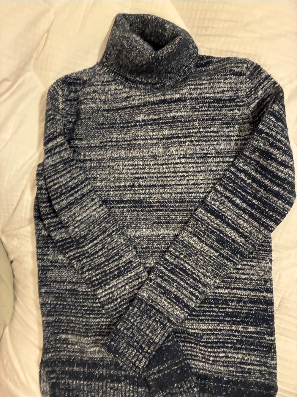 GAP Navy and Gray Marled Cowl Neck Sweater